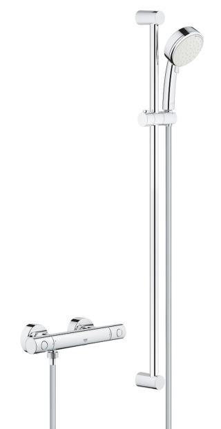 Grohe Grohtherm 800 Cosmopolitan - Sprchový set s termostatem na zeď, 2 proudy, chrom 34769000