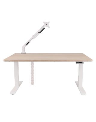 Grospol - Set: Psací stůl Alto 101 White + držák na monitor + kryt kabelu