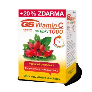 GS Vitamin C 1000 se šípky, 100+20 tablet