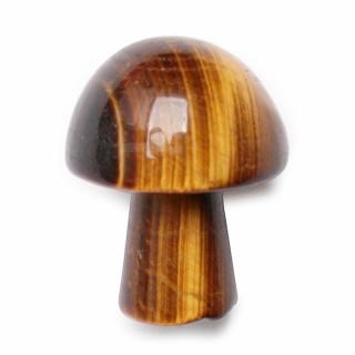 Gua sha na tvář z tygřího oka Mushroom - cca 2 cm