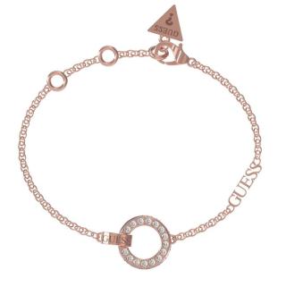 Guess Elegantní bronzový náramek Circle Lights JUBB03162JWRG S: 14,5 - 18,5 cm