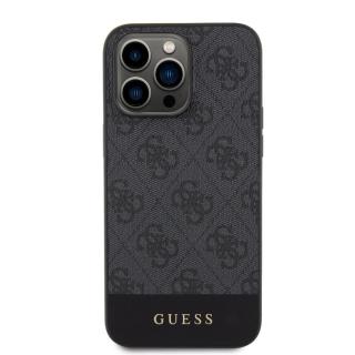 Guess PU 4G Stripe MagSafe Zadní Kryt pro iPhone 15 Pro Max Black