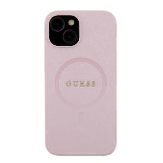 Guess PU Saffiano MagSafe Zadní Kryt pro iPhone 15 Pink