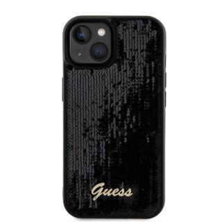 Guess Sequin Script Logo Zadní Kryt pro iPhone 15 Black