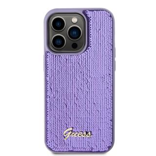 Guess Sequin Script Logo Zadní Kryt pro iPhone 15 Pro Max Purple