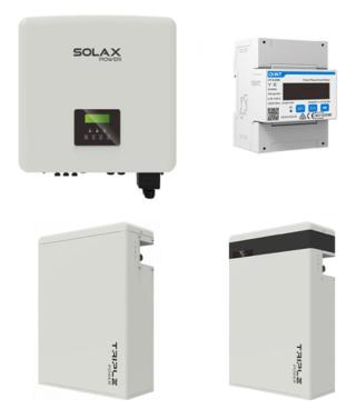 Half Set Solax 10 - měnič SOLAX X3-HYBRID G4 10kW + baterie T58 11,6kW + třífázový snímač 3372