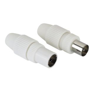 Hama koaxiální kabel 205212 set konektorů koax vidlice+zásuvka Iec rovná