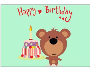 Happy Birthday Bear Plakát typ A4-A0