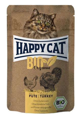 Happy Cat Bio Organic kapsičky - drůbež a krůta 85 g