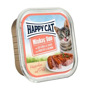 Happy Cat Minkas Duo - drůbeží a lososové 100 g