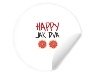 Happy jak dva grepy Samolepky kruh