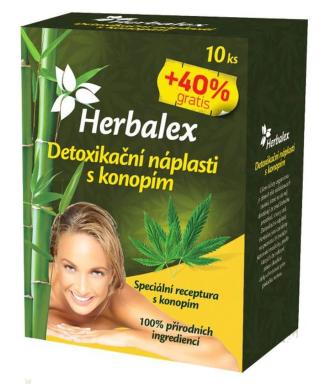Herbamedicus Detoxikační náplastí s konopím 10 ks + 40% GRATIS