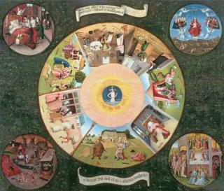 Hieronymus Bosch - Obrazová reprodukce Tabletop of the Seven Deadly Sins and the Four Last Things,