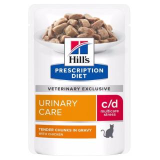 HILL'S Prescription Diet c/d Multicare Stress kuře kapsičky pro kočky 12 x 85 g