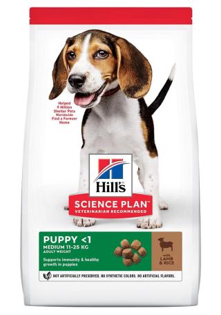 Hill's Science Plan Puppy Medium krmivo pro psy s jehněčím a rýží 14 kg