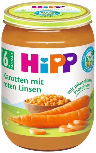 HiPP BIO mrkev s čočkou od 6. měsíce, 6 x 190g