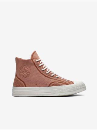 Hnědé unisex kotníkové tenisky Converse Renew Chuck 70 Knit