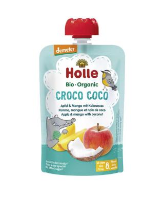 HOLLE Croco Coco Bio ovocné pyré jablko, mango, kokos, 100 g