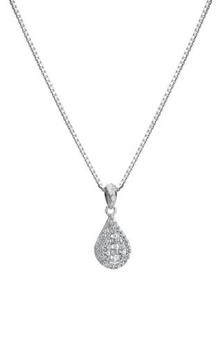 Hot Diamonds Elegantní stříbrný náhrdelník s diamantem a topazy Glimmer DP913