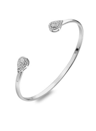 Hot Diamonds Elegantní stříbrný náramek s diamantem a topazy Glimmer DC179