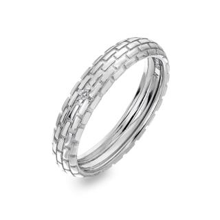 Hot Diamonds Moderní stříbrný prsten s diamantem Woven DR234 55 mm