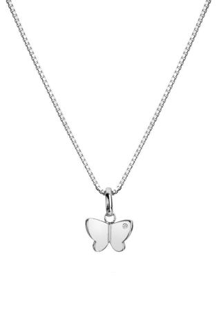 Hot Diamonds Půvabný stříbrný náhrdelník s motýlkem Flutter DP911