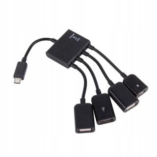 Hub Rozbočovač Host Otg Micro 3 X Usb Nabíjení