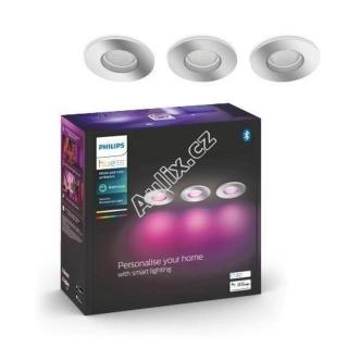Hue Bluetooth LED White and Color Ambiance set 3ks Koupelnových podhledových svítidel Philips Xamento 8719514355392 GU10 3x5,7W 3x806lm 2000-6500K RGB