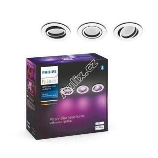 Hue Bluetooth LED White and Color Ambiance set 3ks Zapuštěných bodových svítidel Philips Centura 8719514342880 GU10 3x5,7W 3x350lm 2000-6500K RGB IP20