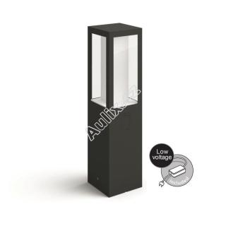 Hue LED White and Color Ambiance Venkovní sloupkové svítidlo Philips Impress 17454/30/P7 černé 40cm 2200K-6500K RGB s adaptérem - PHILIPS HUE (9150057