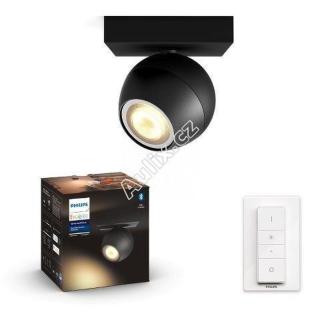 Hue White Ambiance Bodové svítidlo Philips Buckram BT 50471/30/P6 LED GU10 1x5W 350lm 2200-6500K 230V, černé s dálkovým ovladačem a Bluetooth - PHILIP