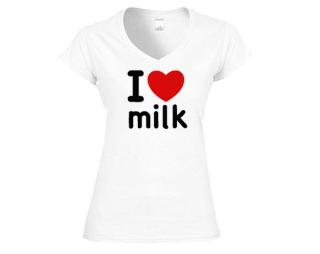 I Love milk Dámské tričko V-výstřih