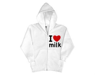 I Love milk Dětská mikina na zip