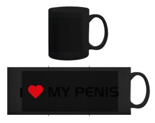 I love my penis Černý hrnek