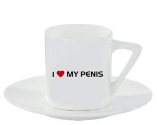 I love my penis Espresso hrnek s podšálkem 100ml