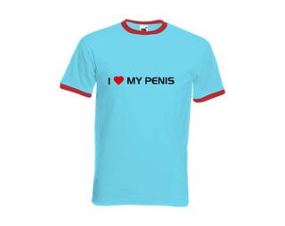 I love my penis Pánské tričko s kontrastními lemy