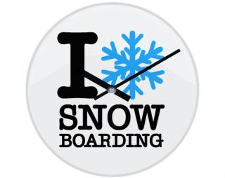 I love snowboarding Hodiny skleněné
