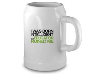 I was born intelligent Pivní půllitr