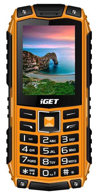 IGET Defender D10 Orange - odolný telefon IP68, DualSIM, 2500 mAh, BT, powerbanka, svítilna, FM, MP3