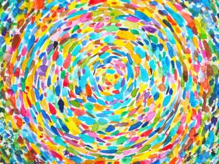 Ilustrace abstract colorful spiral artwork spiritual imagine, Benjavisa,