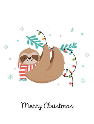 Ilustrace Cute sloth, funny Christmas illustrations with, ma_rish,