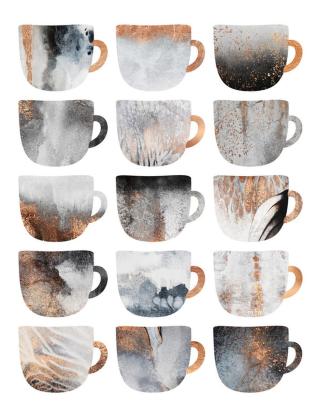 Ilustrace Dreamy Coffee Cups, Elisabeth Fredriksson,