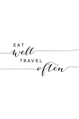 Ilustrace Eat well travel often typography art, Blursbyai,