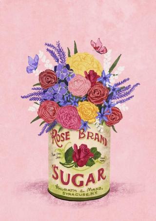 Ilustrace Flowers In a vintage Can, Raissa Oltmanns,