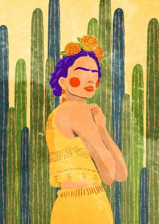 Ilustrace Frida and cacti, Raissa Oltmanns,
