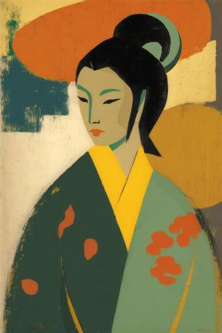 Ilustrace Geisha, Treechild,