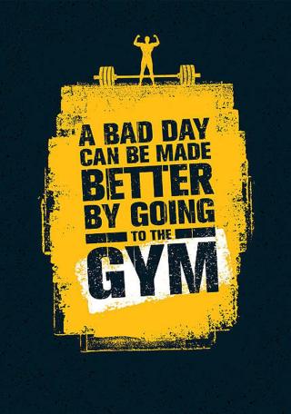 Ilustrace Gym Workout Motivation Quote, subtropica,