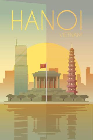 Ilustrace Hanoi. Vector poster., Mikalai Manyshau,