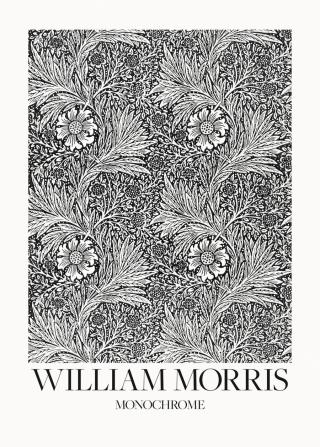 Ilustrace Marigold Monochrome, William Morris,