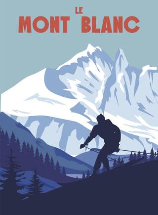 Ilustrace Mont Blanc Ski resort poster, retro, VectorUp,